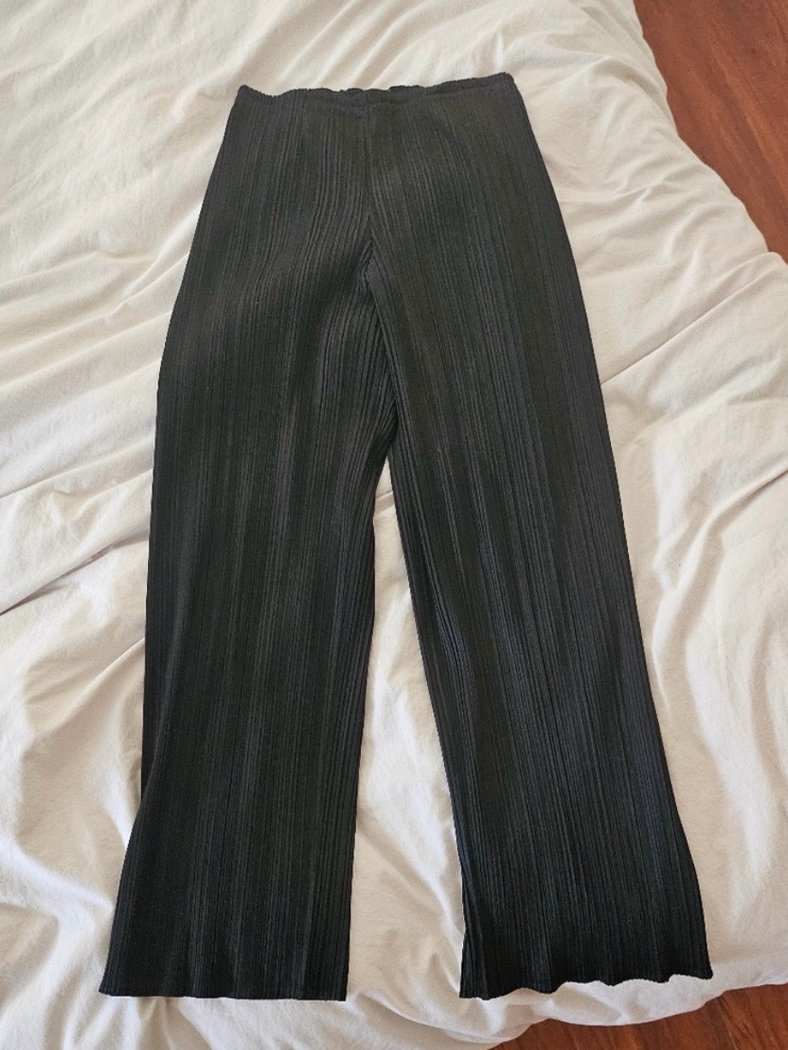 Black Vintage Issey Miyake Pleated Wide-Leg Pant